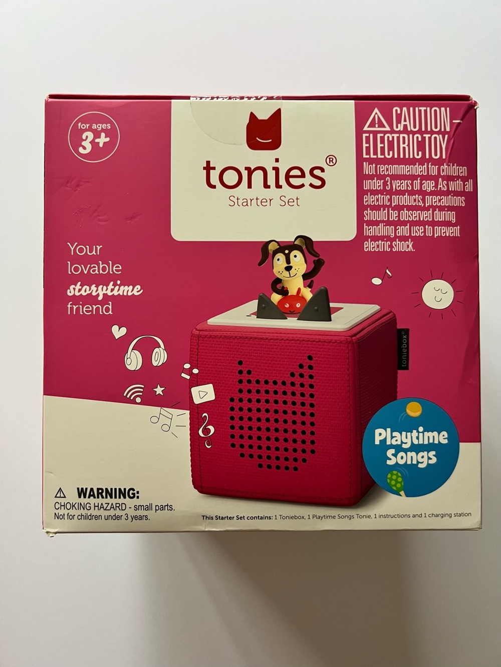 tonies Starter Set Playtime Songs - Pink Toniebox Kids Audio Toy